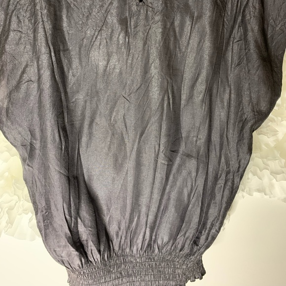 Distressed Metallic Blouse | Granite Grey - Picture 4 of 6